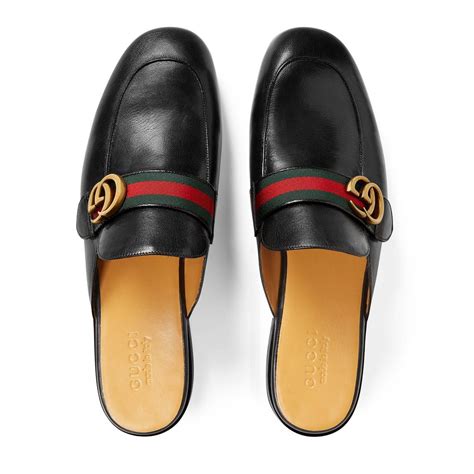 gucci princetown leather slipper with gg men|Gucci princetown slippers review.